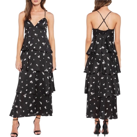 Bardot Dalia Tiered Strappy Back Floral Maxi Dress - Picture 2 of 8